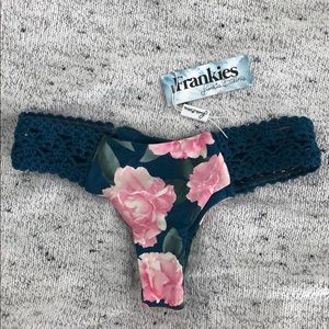 Frankie’s Bikinis Tanner Bottom in Pink Peony, Sm